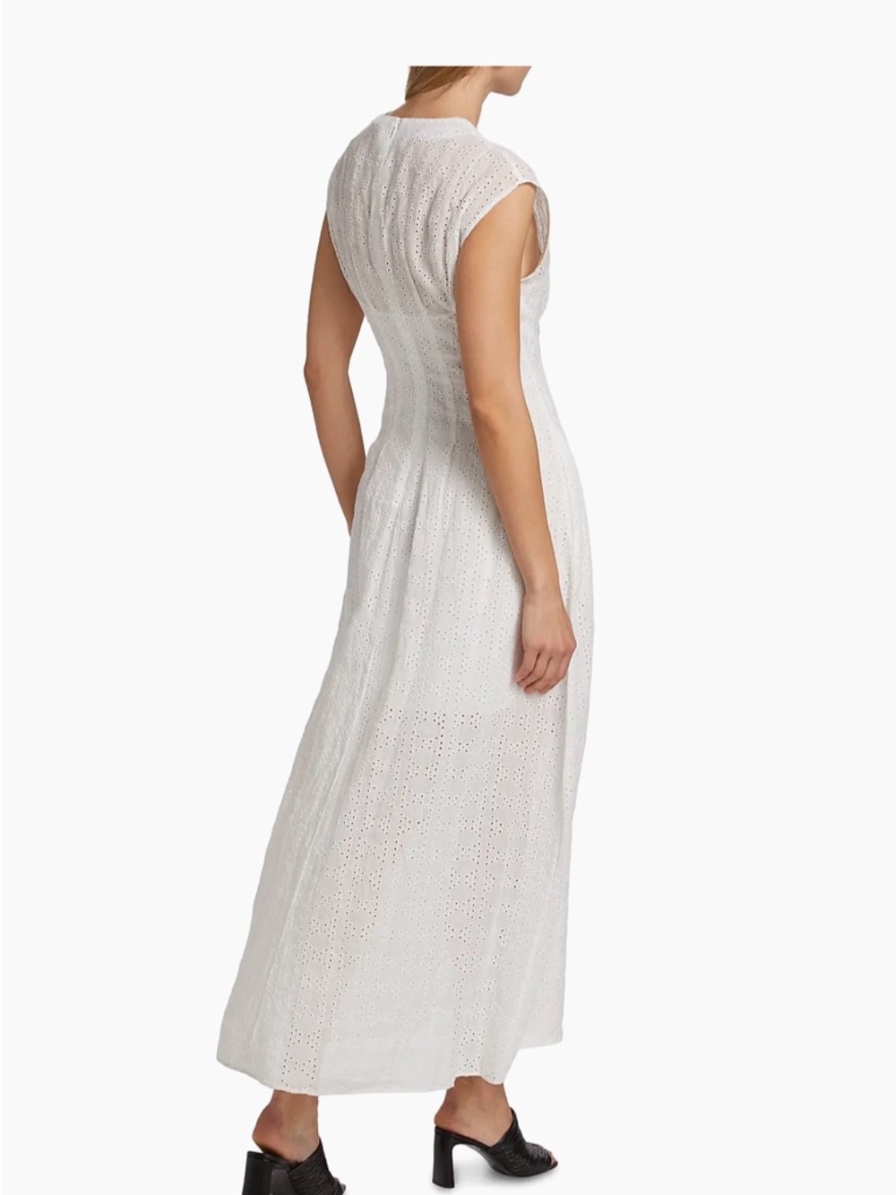 rag & bone White Eyelet V-Neck Dress - Picture 5 of 11